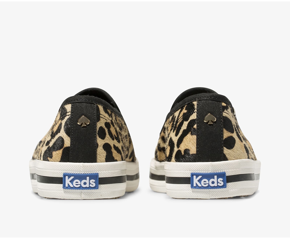 Womens Keds Slip Ons - Kate Spade new york Calf Hair Slip On - Leopard - 7581-YBICN